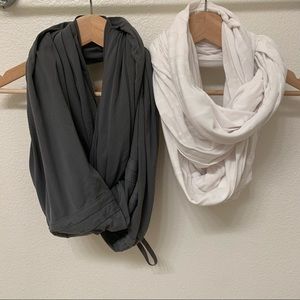 Lululemon Infinity Multi-way scarf bundle white grey